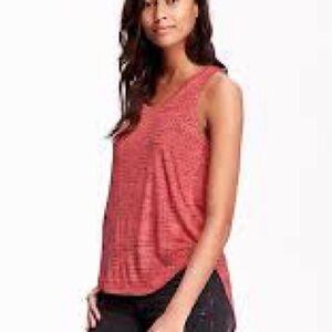 Old Navy small high-lo scoop neck curved hem tank, pink, black, gray.